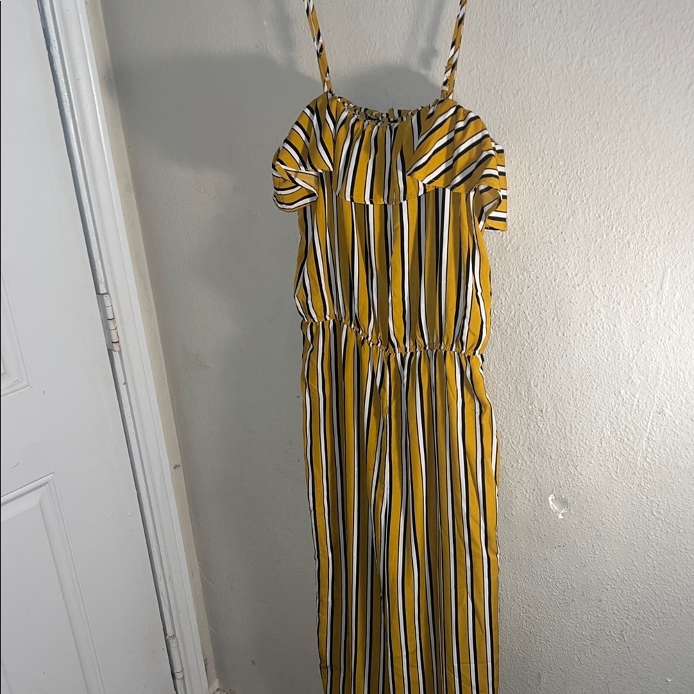 Abercrombie & Fitch Mustard and Black Striped Jumpsuit - Picture 7 of 7